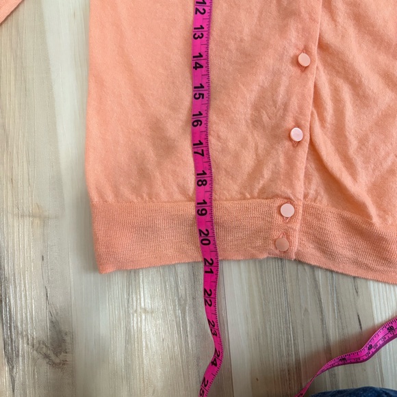Cashmere J. Crew Featherweight Peach Guava Women's Cardigan Medium Luxury - Picture 8 of 16